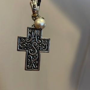 ASK cross necklace. Chain is 18 inches